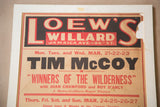 Vintage Loew's movie poster detail, featuring 'Winners of the Wilderness' title and visible paper wear.