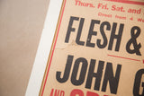 Vintage movie poster 'Flesh &' title, featuring original paper and visible tear.