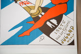 Vintage German champagne poster with 1897 Jucend text, orange leg, and blue shapes.
