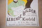 Close-up of Lebende Bilder poster text, including Krefeld and the November 1899 date.