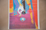 Richard Strausswoche print with vibrant stylized figures, central column, and face motif.