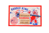Vintage 1950s Bubble King toy package with bright red and blue graphics.