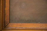Close-up of Mary Neal Richardson's signature, canvas texture, and distressed wood frame.