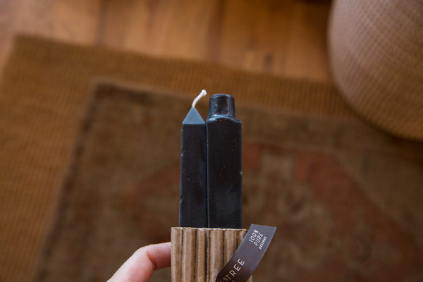 Made in NY Beeswax Candle Square Tapers Black // ONH Item 3509 Image 1