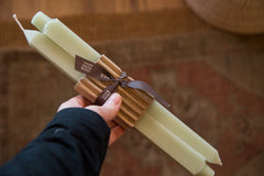 Made in NY Beeswax Candle Square Tapers Celadon // ONH Item 3510