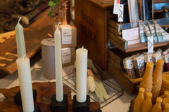 Made in NY Beeswax Candle Column Tapers Cream // ONH Item 3515 Image 4
