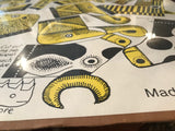 Yellow and black graphic elements from Peter Markey's retro Noah's Ark kit.