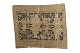 Distressed Antique Shirvan Square Rug