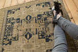 Distressed Antique Shirvan Square Rug