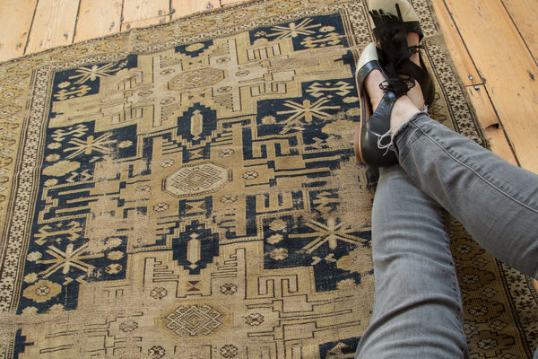 Distressed Antique Shirvan Square Rug