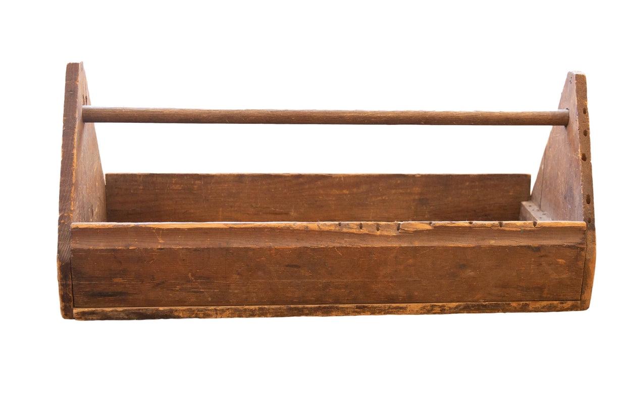 Primitive Large Vintage Wooden Toolbox // ONH Item 3561