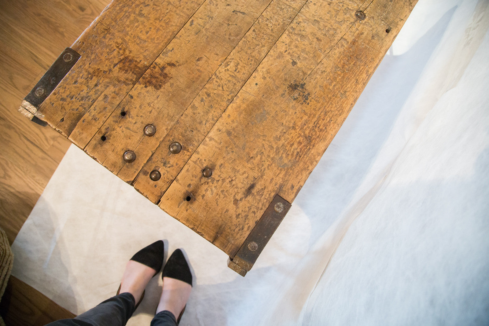 Reclaimed Industrial Coffee Table Hairpin Legs // ONH Item 3572 Image 1