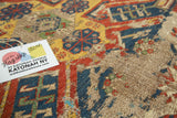 Exposed foundation and aged texture of an antique Persian Soumac rug with rich gem tones.