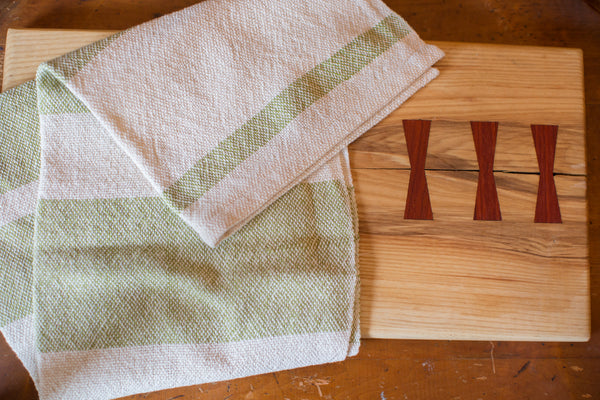 Handwoven in USA Loomination Dish Towel Lime and Cream // ONH Item 3652