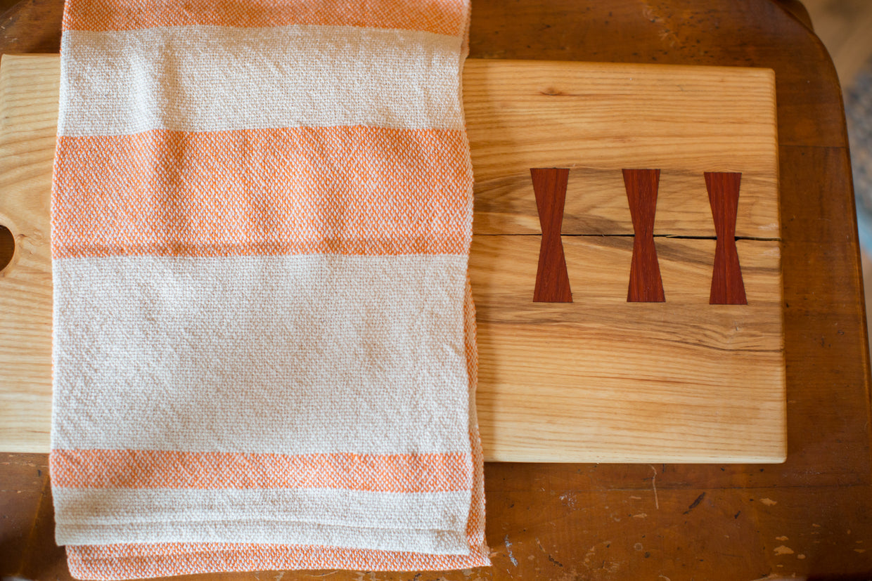 Handwoven in USA Loomination Dish Towel Orange // ONH Item 3655