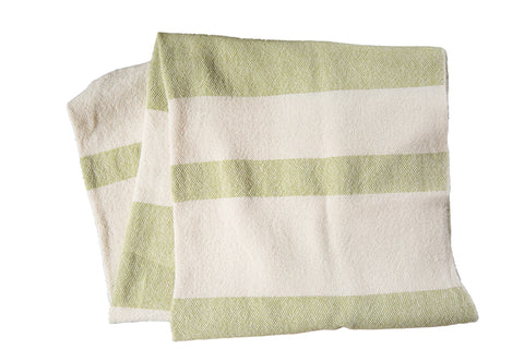 Hand-woven Lime Green Spa Towel Throw // ONH Item 3657