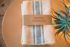 Handwoven in USA Loomination Napkin Set Teal Blue // ONH Item 3661