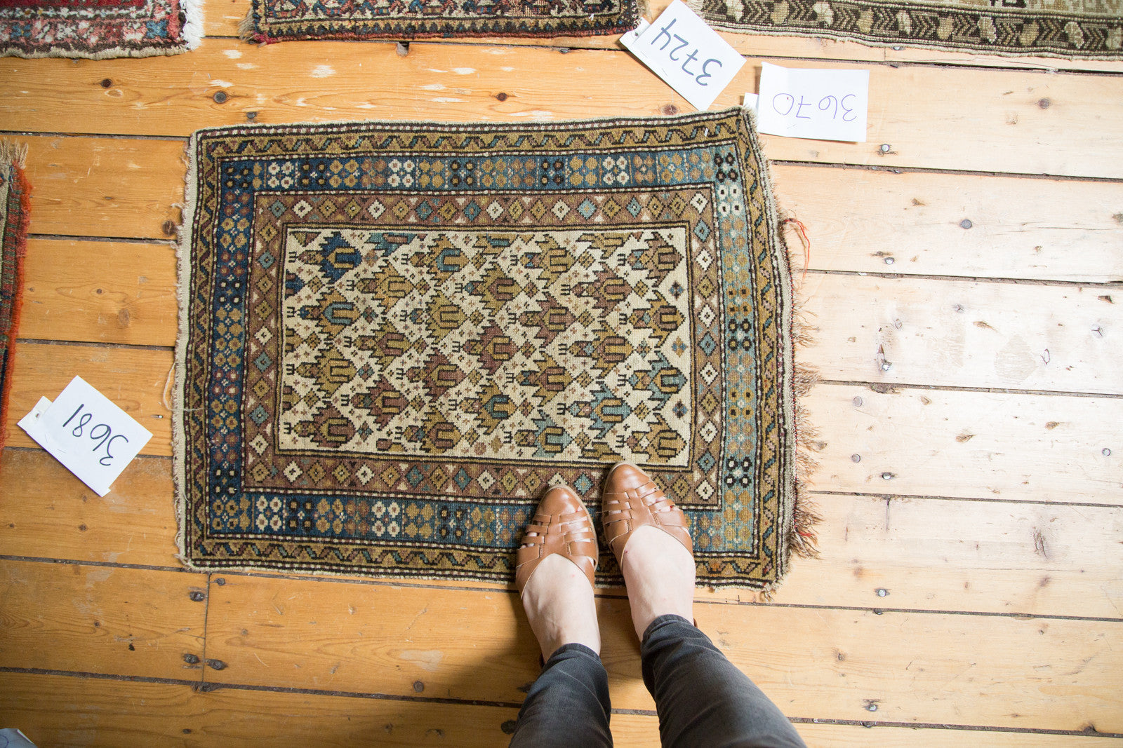 2x2.5 Vintage Caucasian Square Rug // ONH Item 3670 Image 1