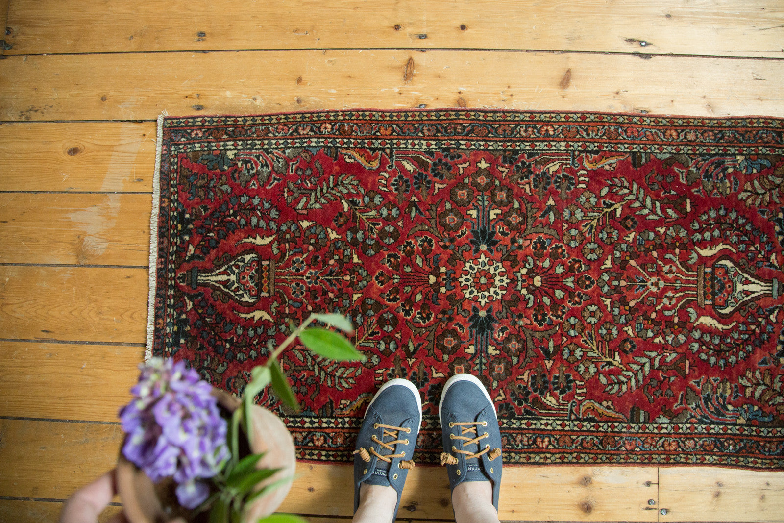 Vintage German Sarouk Rug Runner