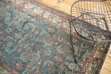 Vintage Malayer rug showing geometric border, Herati design with light foundation wear.