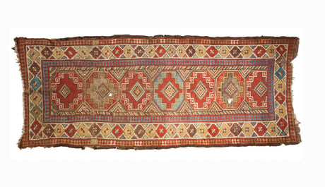 3.5x8 Antique Caucasian Rug Runner // ONH Item 3677