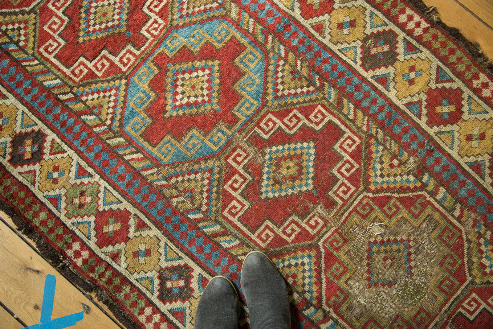 3.5x8 Antique Caucasian Rug Runner // ONH Item 3677 Image 1