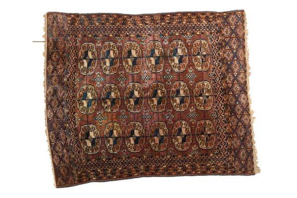 Vintage Turkmen Square Rug