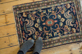 Vintage Fine Hamadan rug with a central roundel, delicate vinery, and blush details.