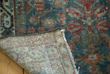 Hand-knotted reverse and dark red, green, blue floral pattern of a vintage Persian runner.