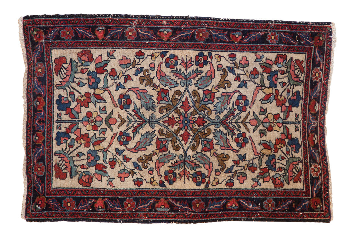 2x3 Antique Fine Hamadan Rug Mat // ONH Item 3730