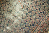 Hand knotted antique Malayer rug detail: boteh motif, deep colors, and exposed foundation wear.