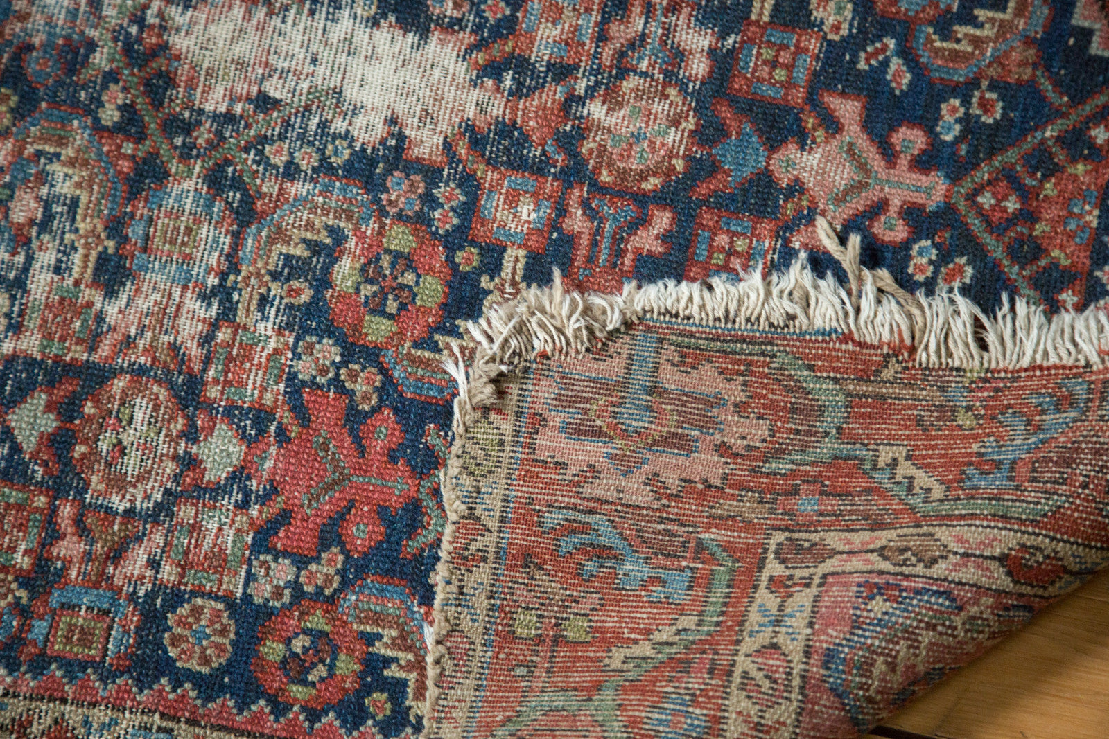 Foulard Vintage Northwest Orient - Polyester, Motif Géométrique Bleu, Bandana Carré
