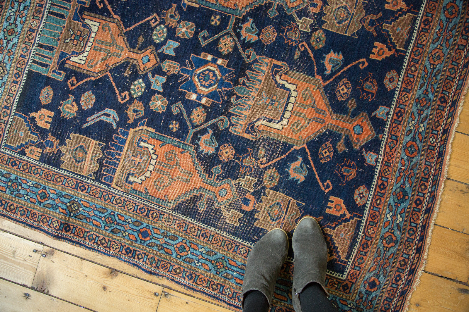 Antique Afshar Square Rug