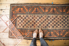 Vintage Camel Hair Belouch Rug