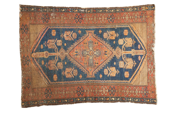 Vintage Kurdish Malayer Square Rug