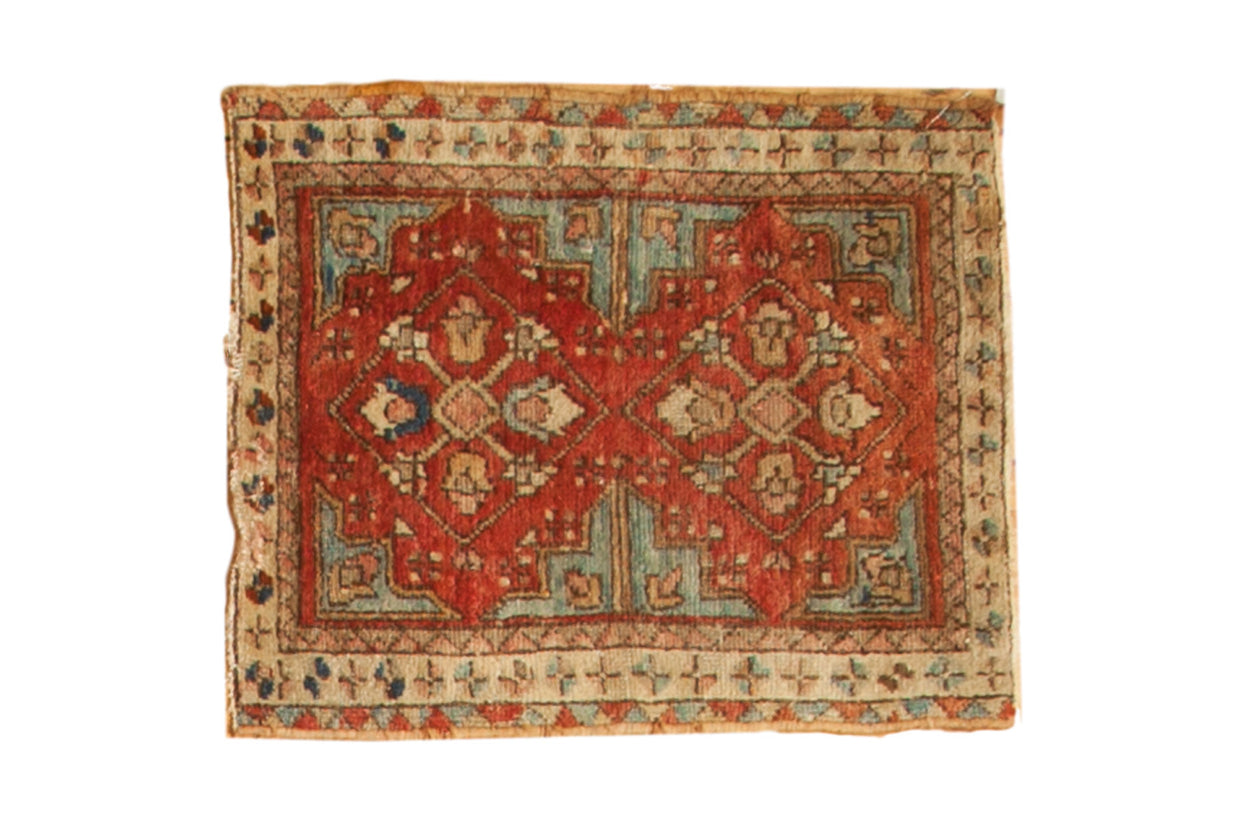 Antique Caucasian Square Rug Mat