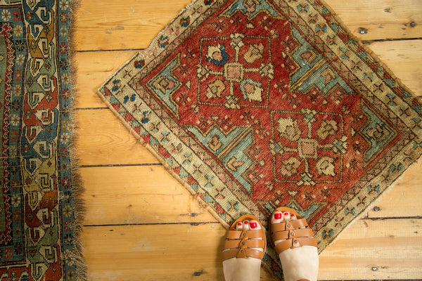 Antique Caucasian Square Rug Mat