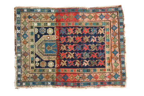 Vintage Caucasian Rug 2'10