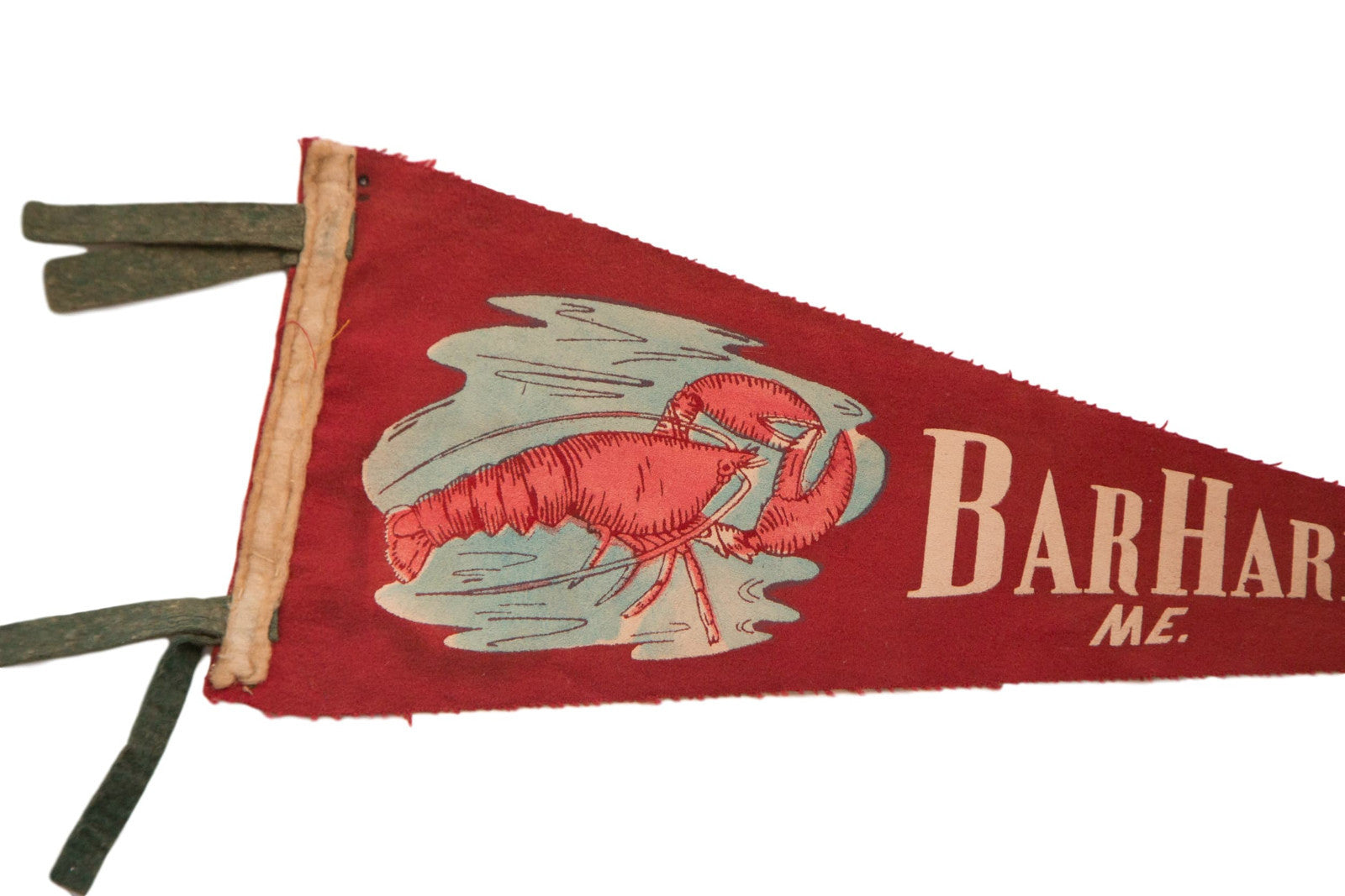 Bar Harbor Maine with Lobster Felt Flag // ONH Item 3780 Image 1