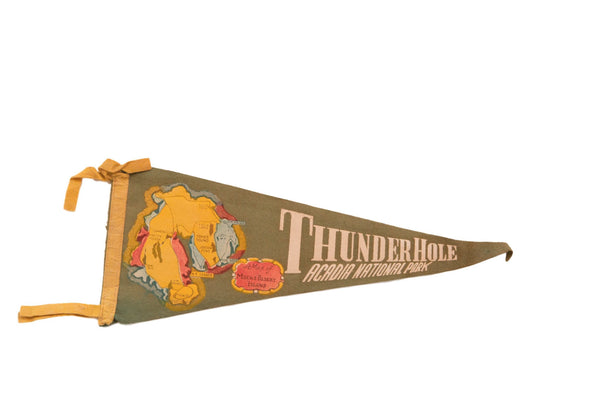 Green Thunder Hole Acadia National Park Felt Flag // ONH Item 3781