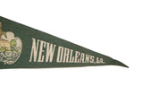 Vintage green felt pennant displaying 