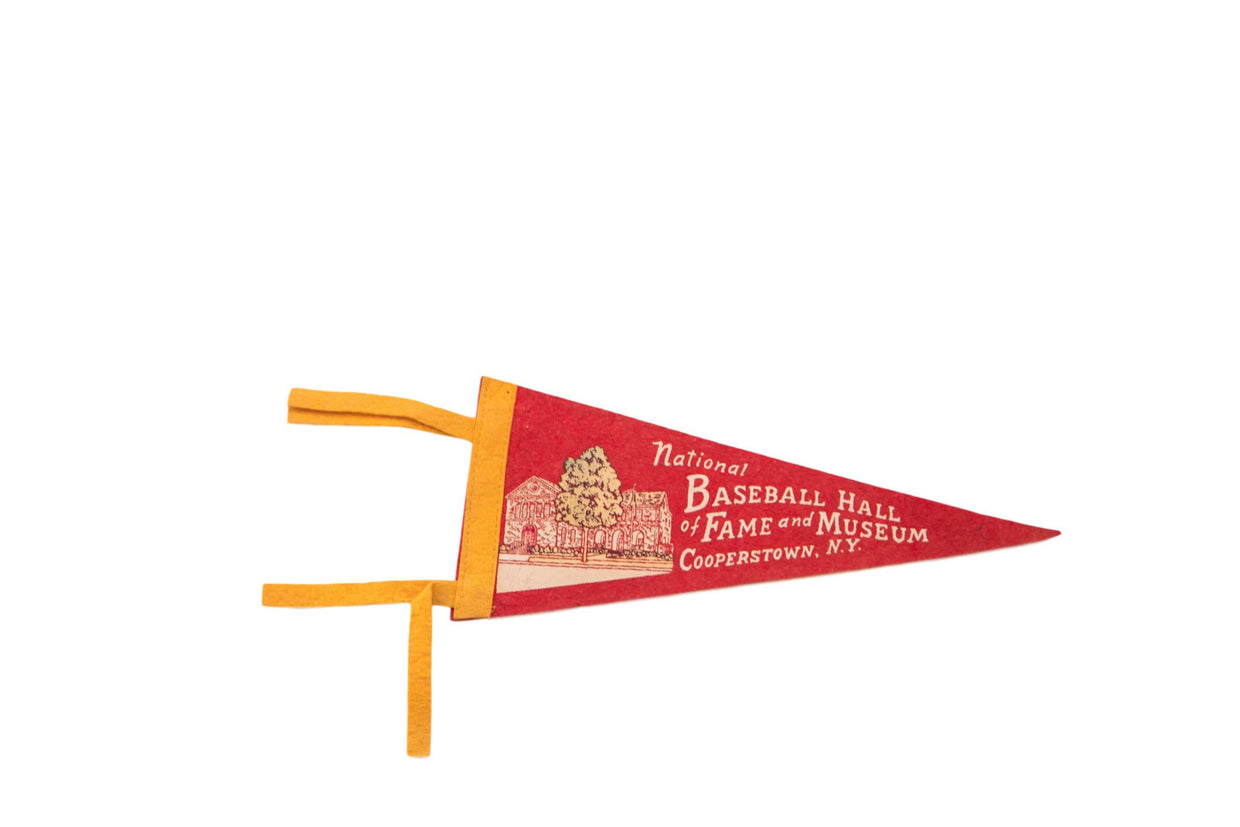 Red National Baseball Hall of Fame Cooperstown NY Felt Flag // ONH Item 3787