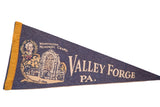 Vintage Valley Forge PA felt pennant with Washington bust, chapel illustration, yellow trim.