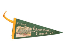 Green the Lodge Shenandoah Caverns VA Felt Flag // ONH Item 3796