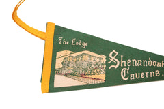 Green the Lodge Shenandoah Caverns VA Felt Flag // ONH Item 3796 Image 1