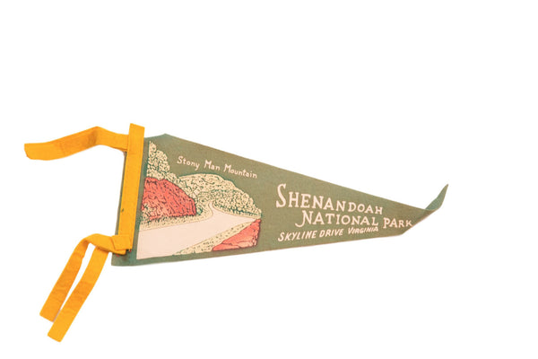 Green Stony Man Mountain Shenandoah National Park Virginia Felt Flag // ONH Item 3798