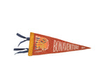 Vintage Bonaventure Quebec felt flag with Native American chief profile, rust orange, 5