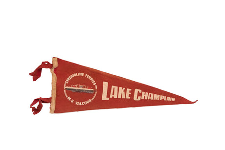 Red Streamline Ferries Lake Champlain Felt Flag // ONH Item 3808