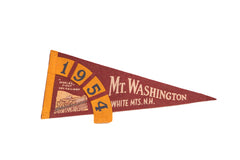 1954 Mt. Washington White Mts, NH Felt Flag // ONH Item 3812