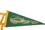 Green felt Cape Cod pennant with yellow binding and 